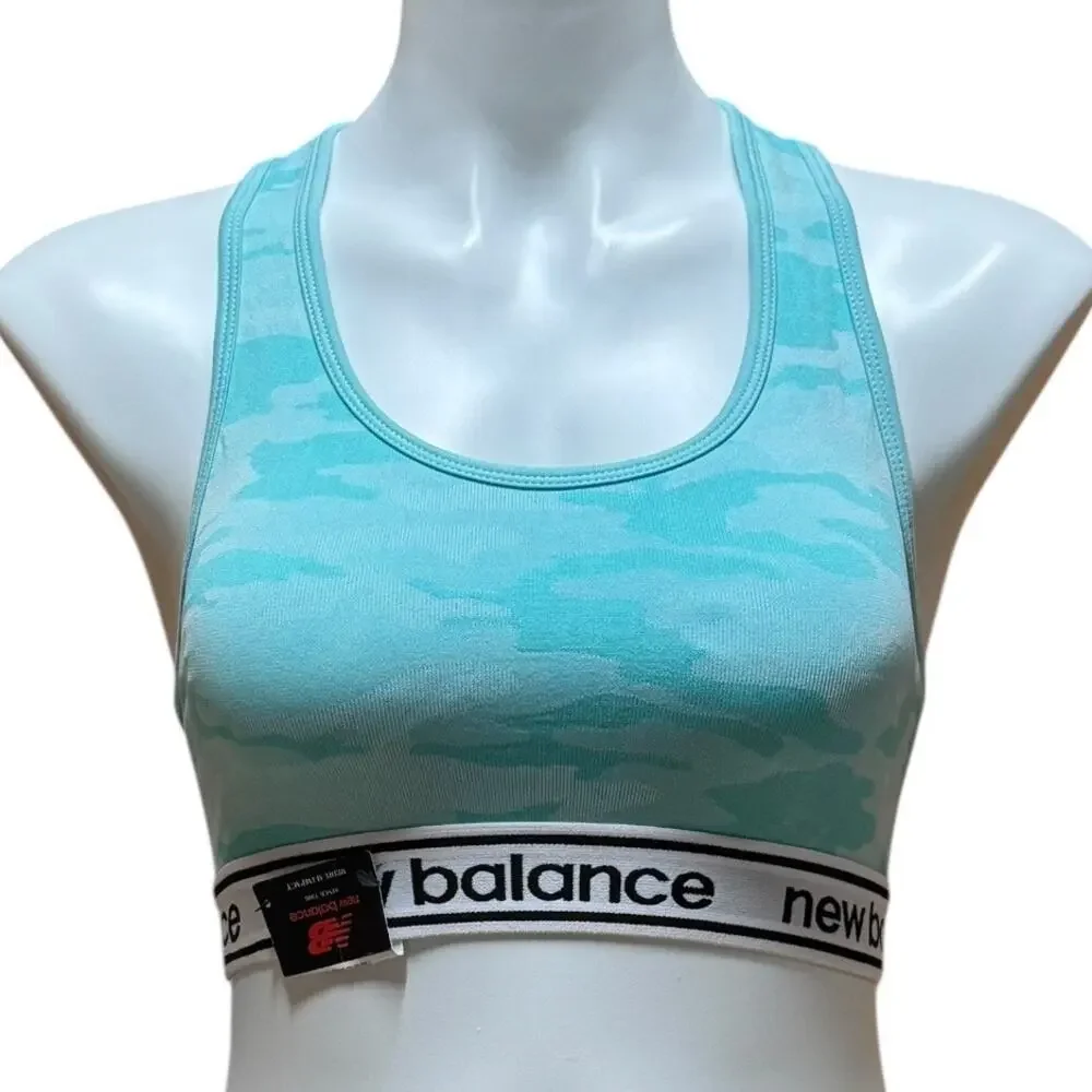 NB New Balance Medium Support Racerback Sports Bra Aquamarius Medium